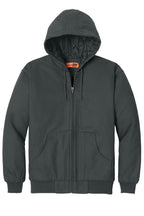 Front View of Charcoal CornerStone - Duck Cloth Hooded Work Jacket. J763H
