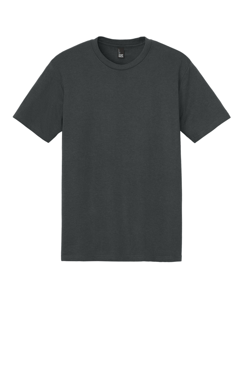 Front View of Charcoal District Perfect Tri Tee. DM130
