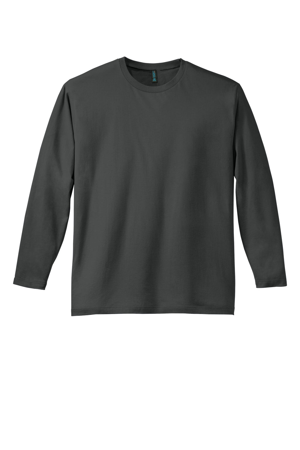 Front View of Charcoal District Perfect Weight Long Sleeve Tee. DT105