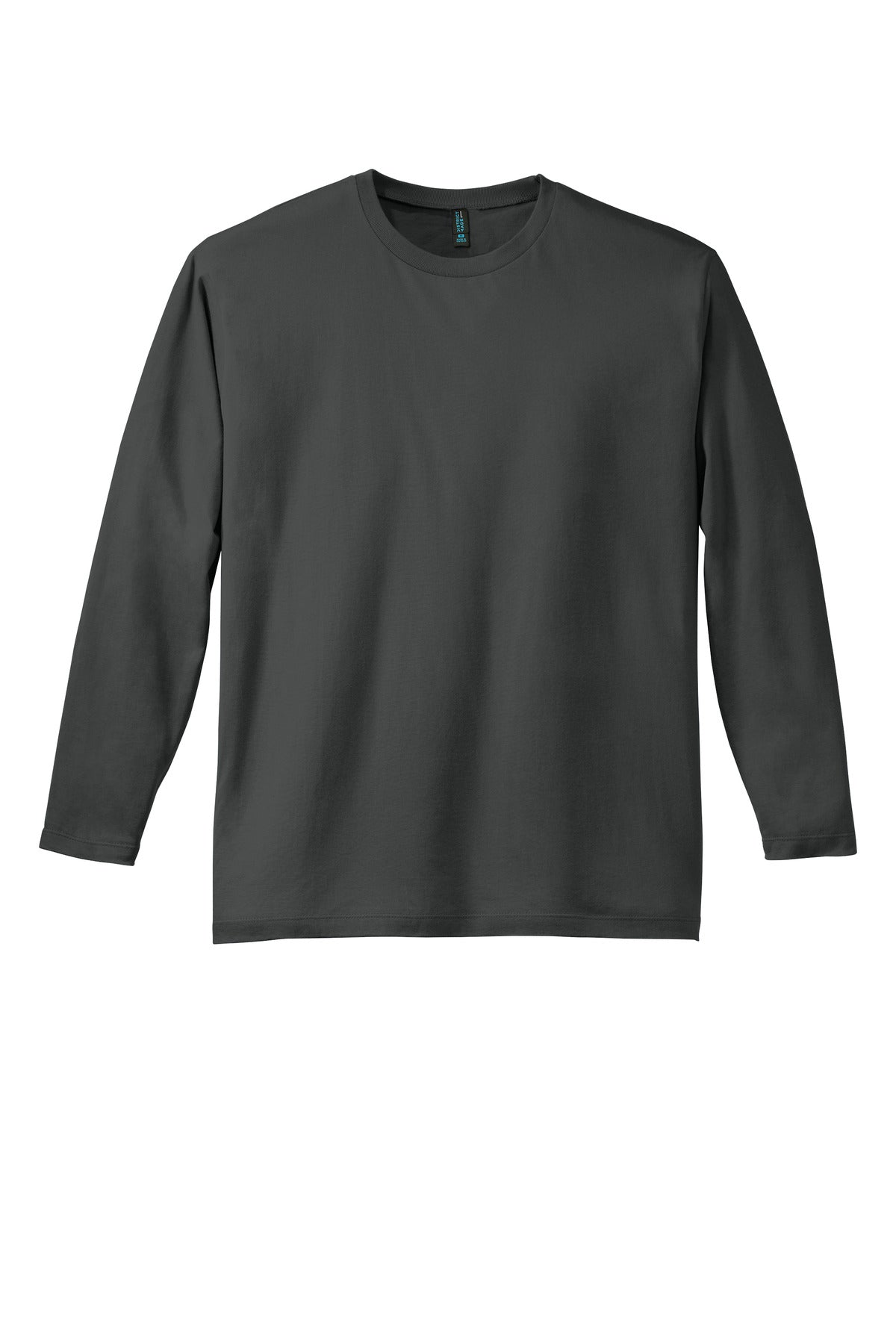 Front View of Charcoal District Perfect Weight Long Sleeve Tee. DT105