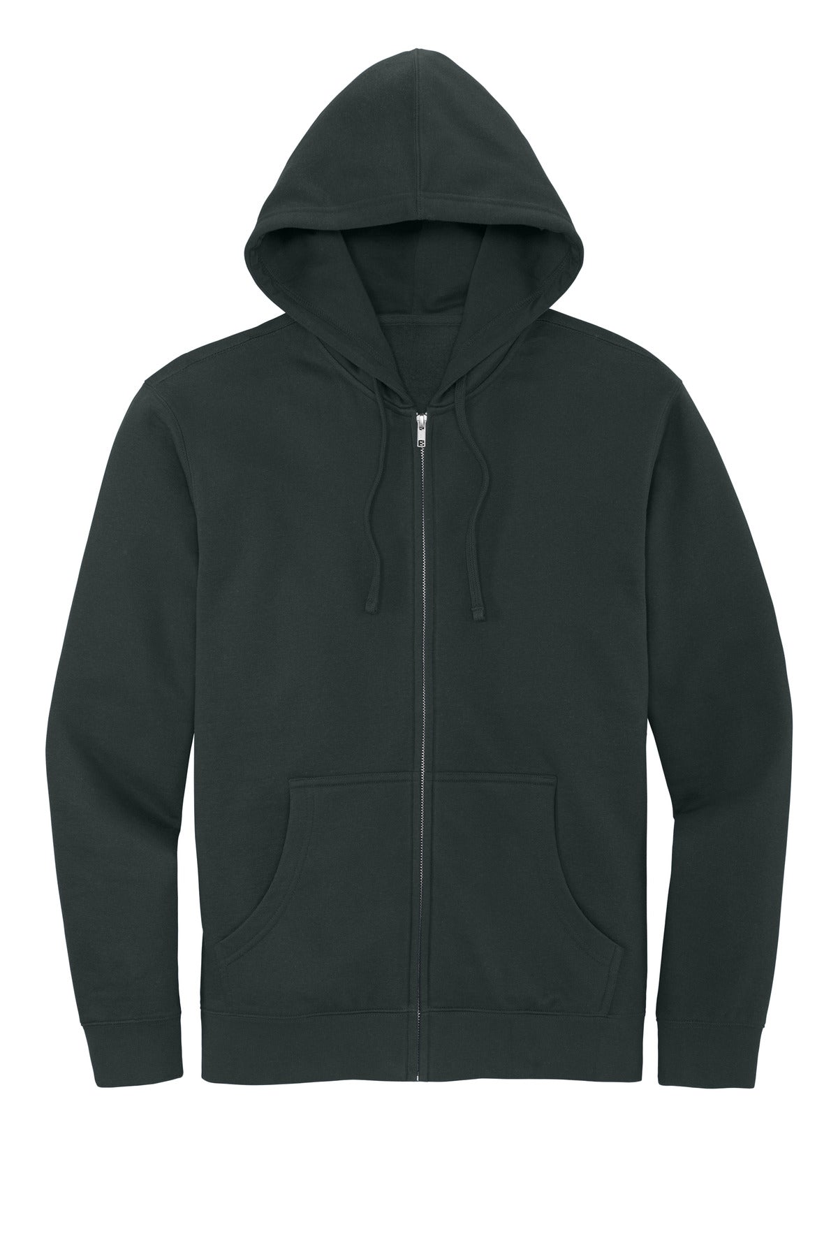 Front View of Charcoal District V.I.T. Fleece Full-Zip Hoodie DT6102