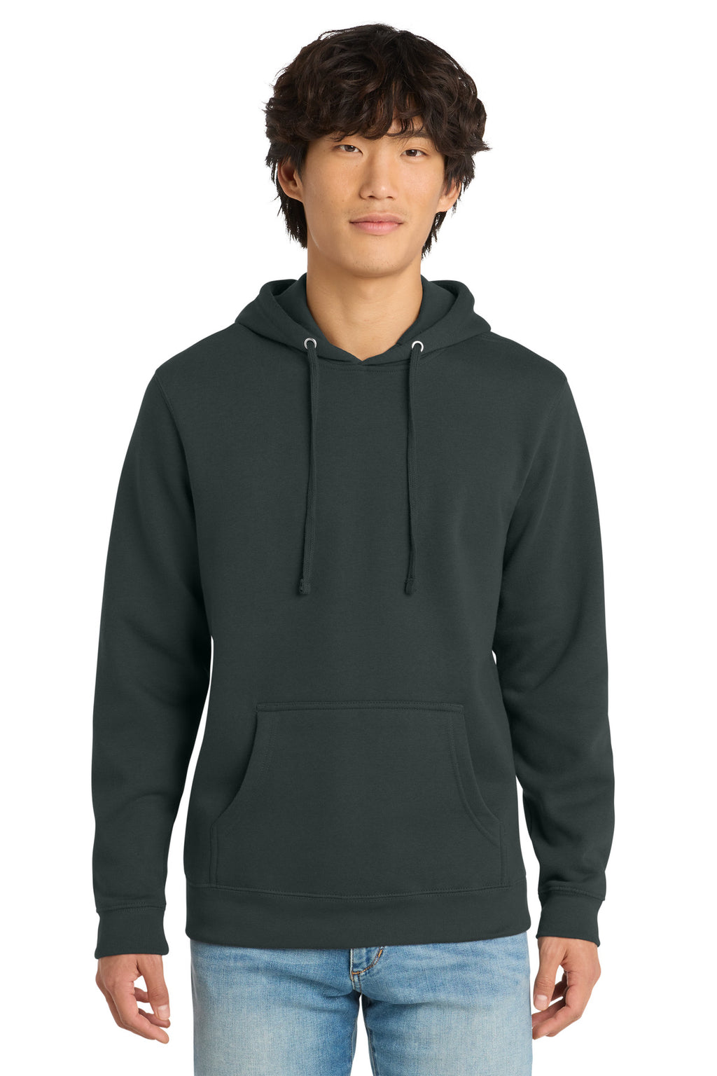 Front View of Charcoal District V.I.T. Fleece Hoodie DT6100