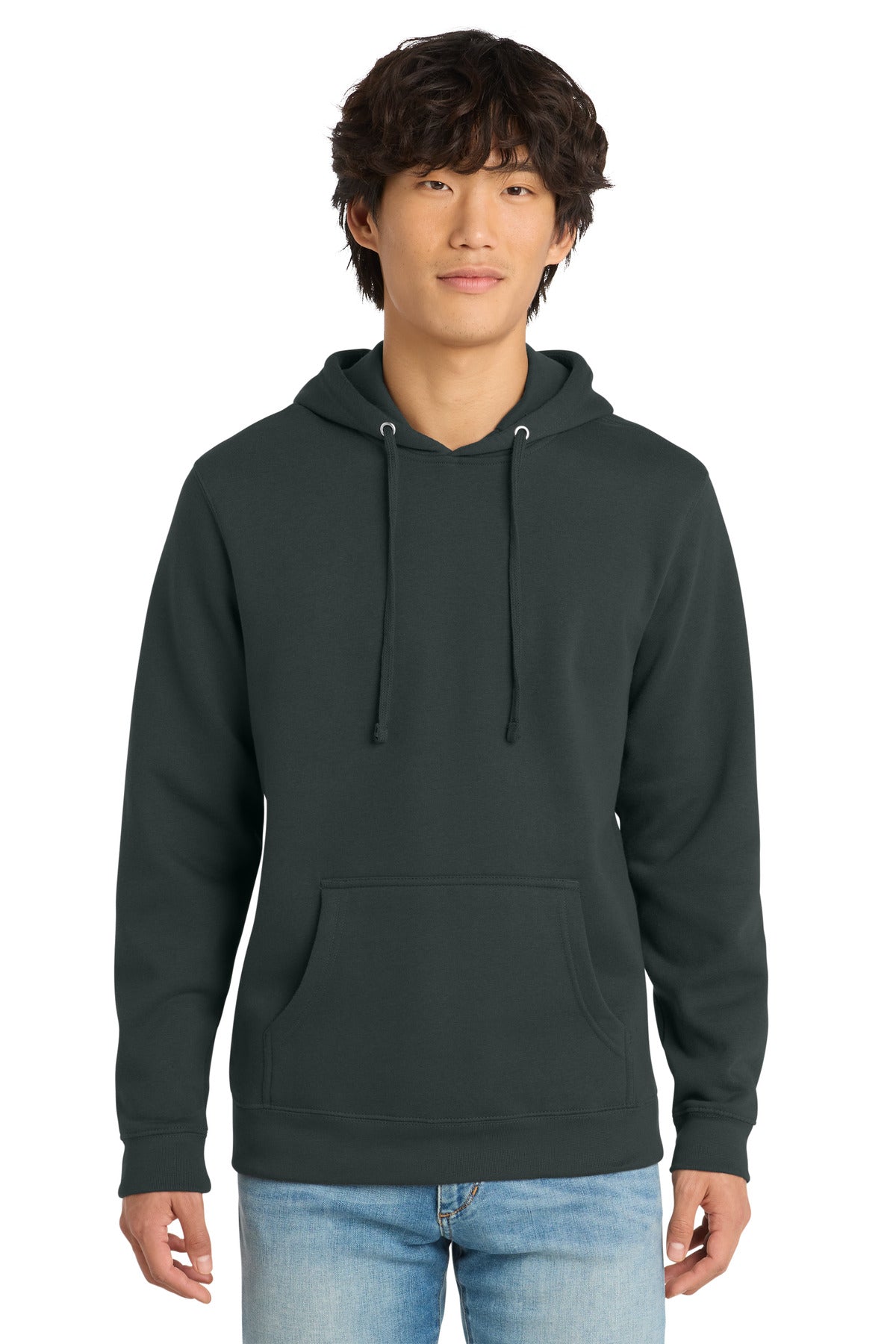 Front View of Charcoal District V.I.T. Fleece Hoodie DT6100