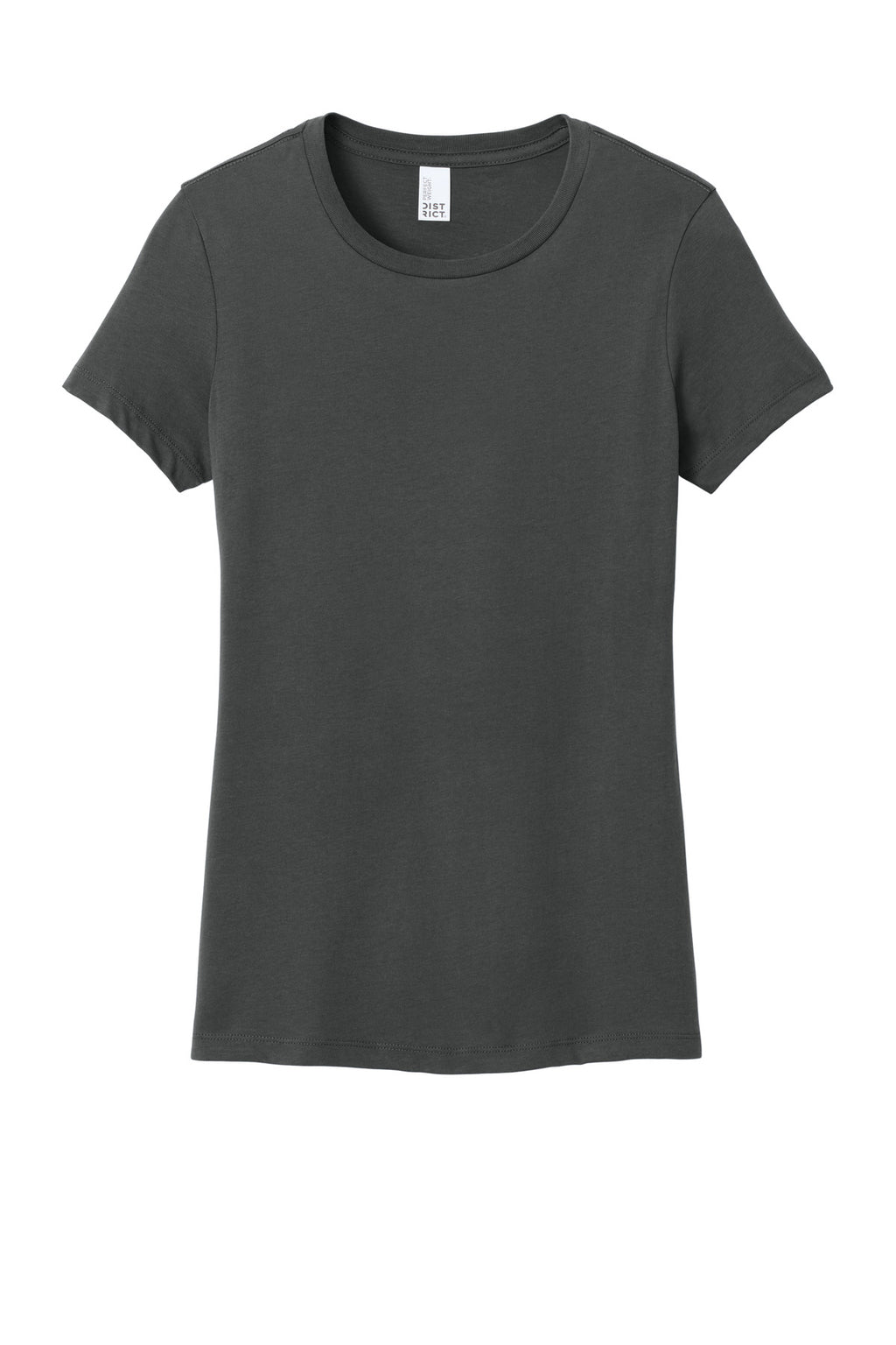 Front View of Charcoal District Women's Perfect Weight Tee. DM104L
