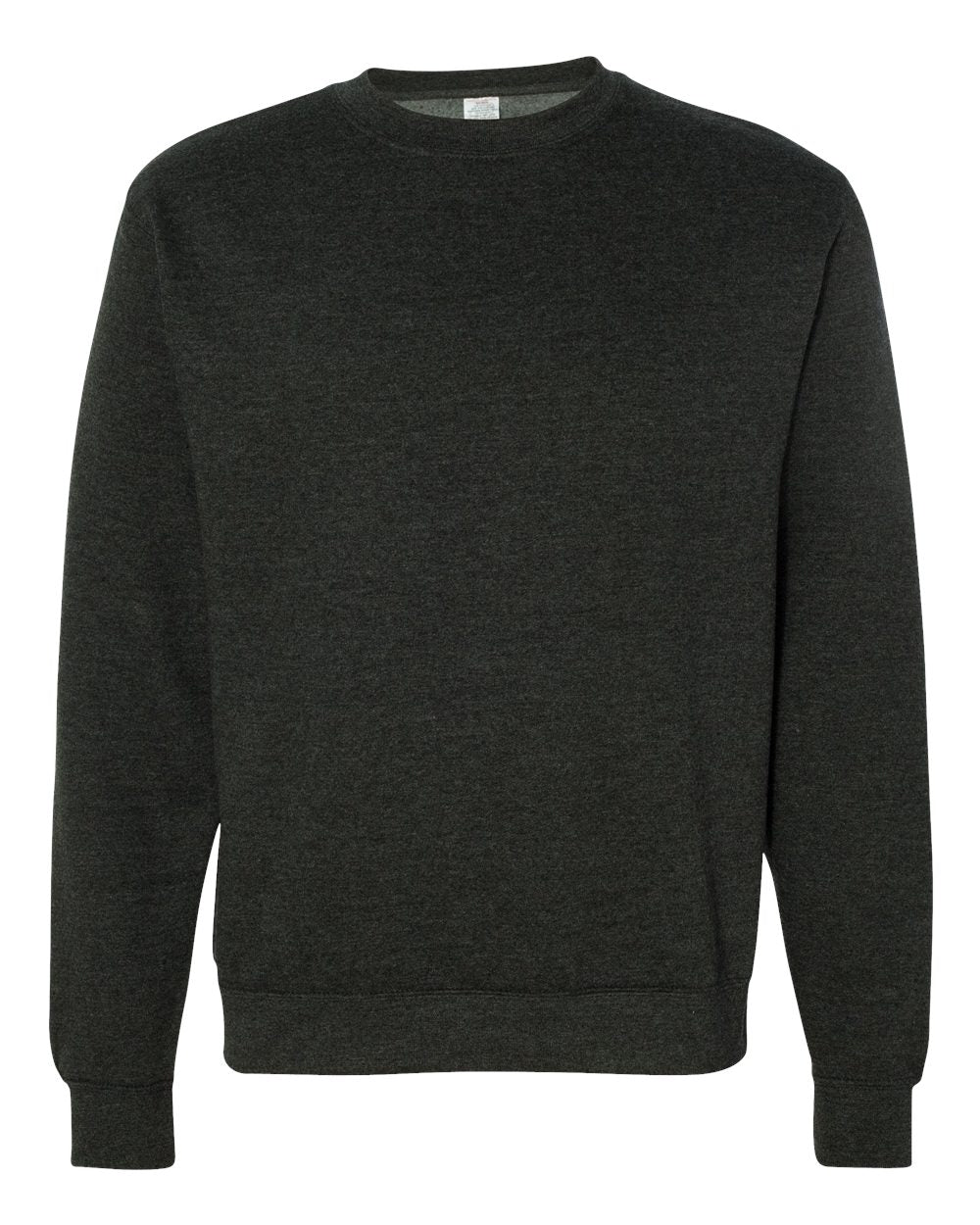 Front View of Charcoal Heather Midweight Crewneck Sweatshirt - SS3000