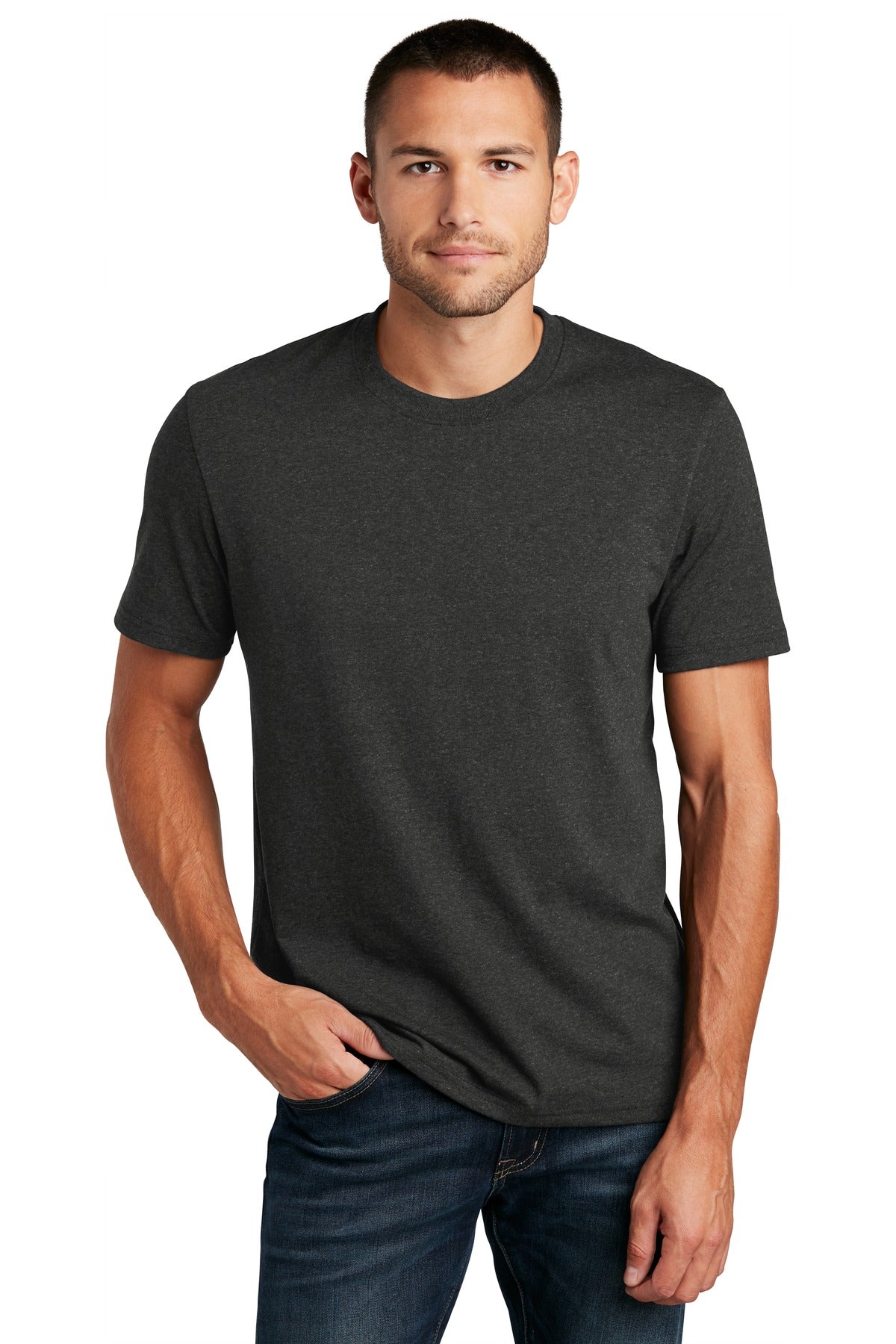 Front View of Charcoal Hthr District Re-Tee DT8000