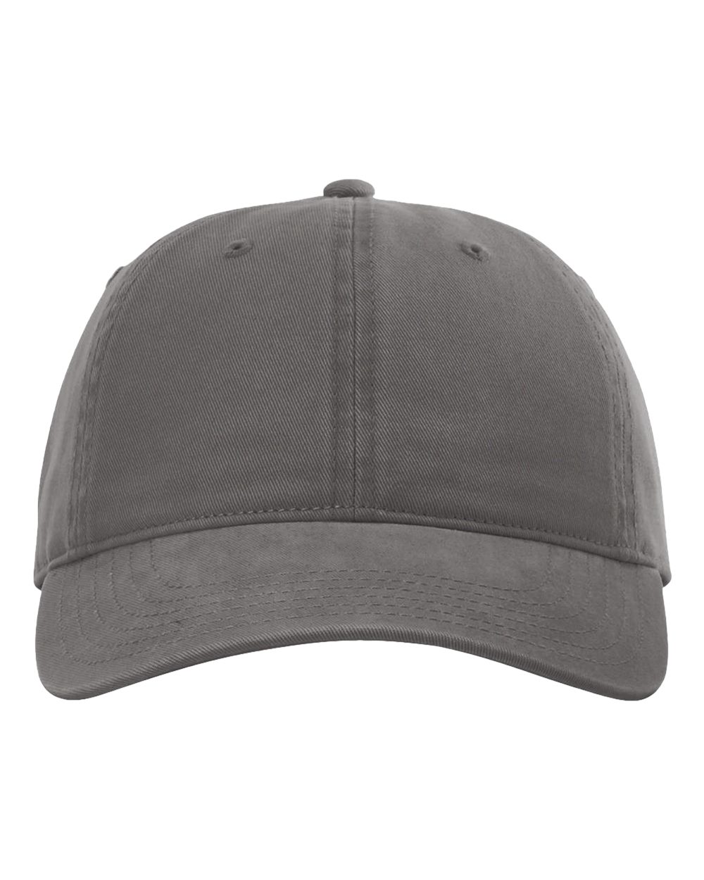 Front View of Charcoal Peach Twill Dad Hat - 326