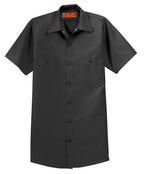 Front View of Charcoal Red Kap Short Sleeve Industrial Work Shirt. SP24