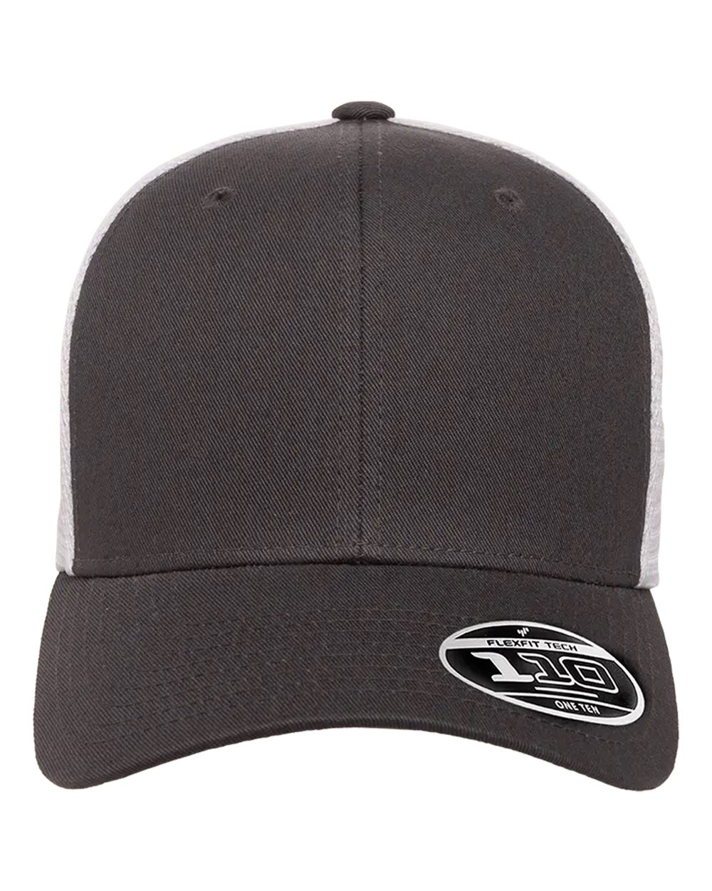Front View of Charcoal/ White 110® Mesh-Back Cap - 110M