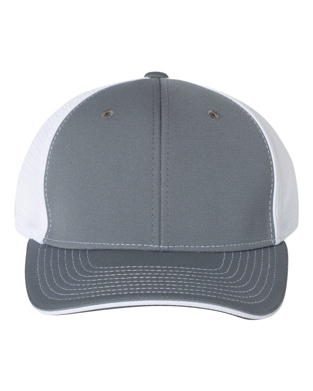 Front View of Charcoal/ White Split Pulse Sportmesh R-Flex Cap - 172