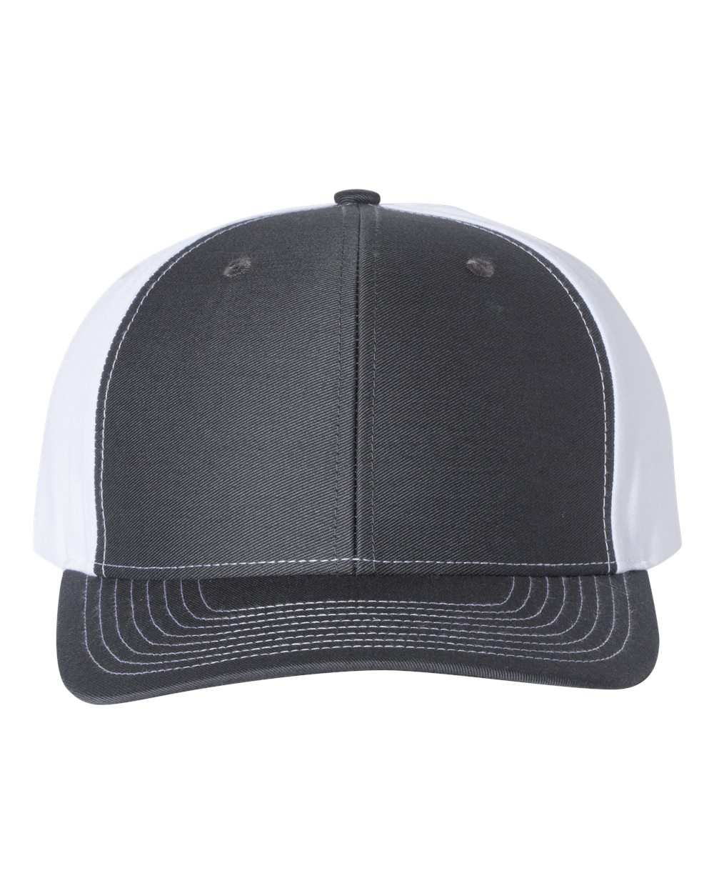 Front View of Charcoal/ White Twill Back Trucker Cap - 312