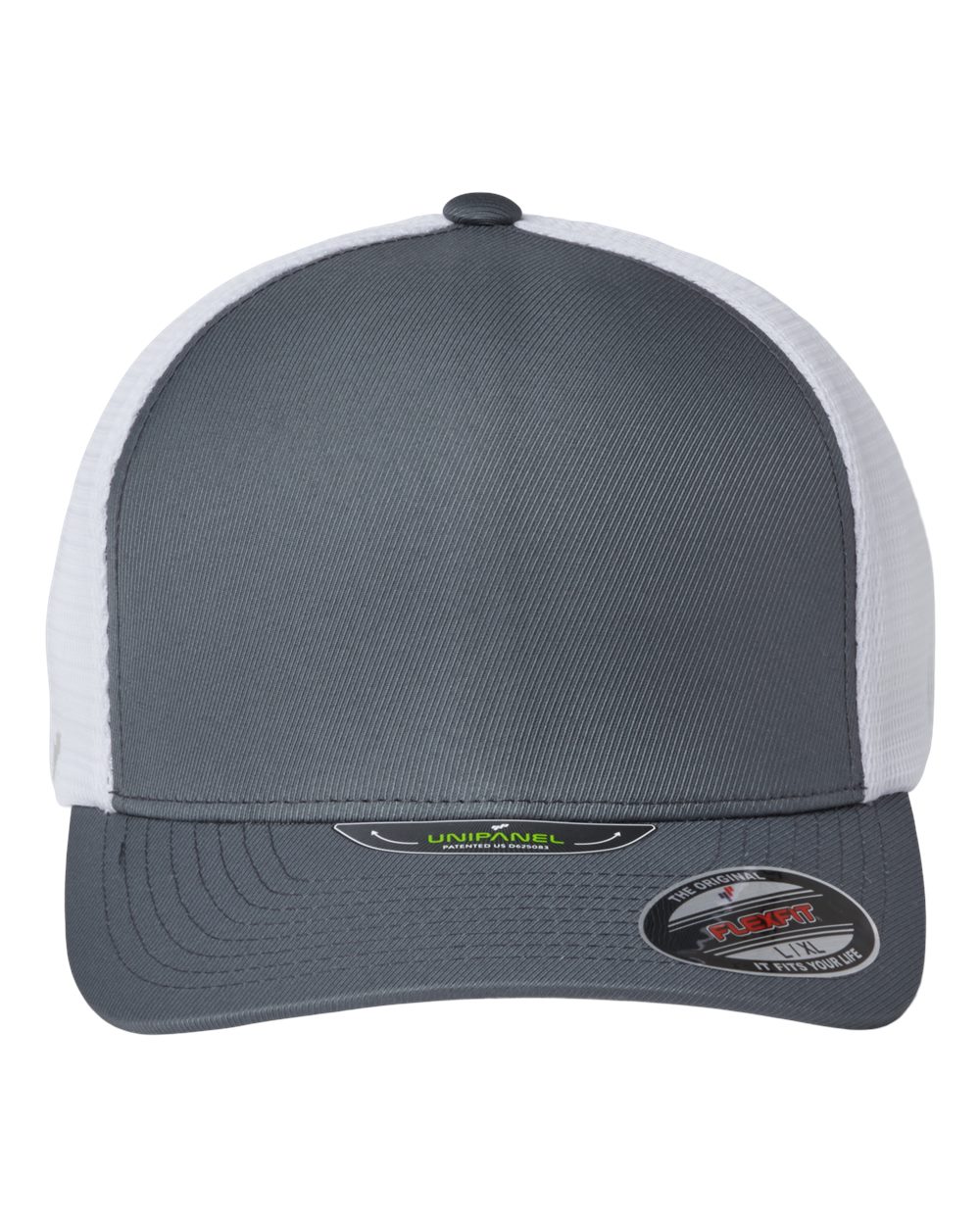 Front View of Charcoal/ White Unipanel™ Trucker Cap - 5511UP
