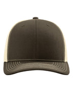 Front View of Chocolate Chip/ Birch Snapback Trucker Cap - 112