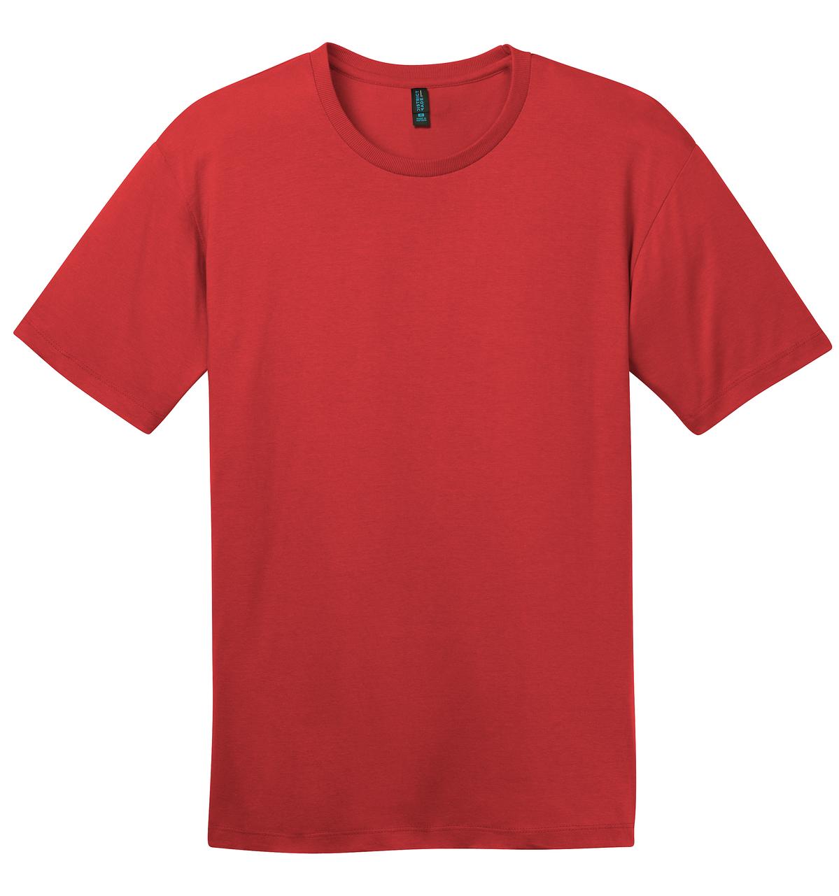 Front View of Classic Red District Perfect Weight Tee. DT104