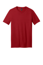 Front View of Classic Red District Very Important Tee V-Neck. DT6500