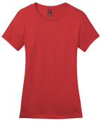 Front View of Classic Red District Women's Perfect Weight Tee. DM104L