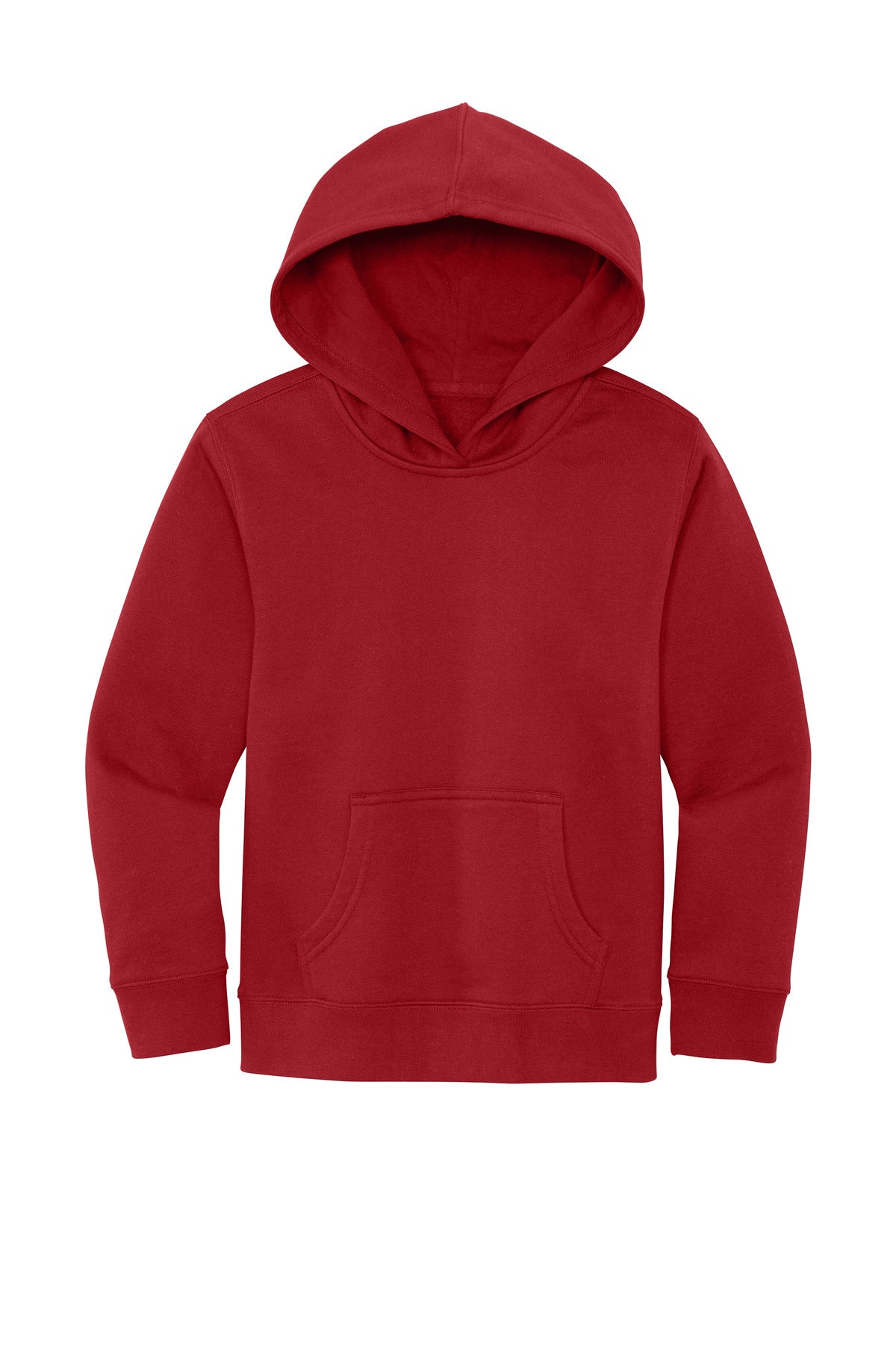 Front View of Classic Red District Youth V.I.T. Fleece Hoodie DT6100Y