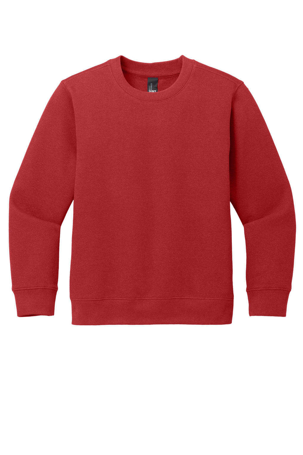 Front View of ClassicRed District Youth V.I.T. Fleece Crew DT6104Y