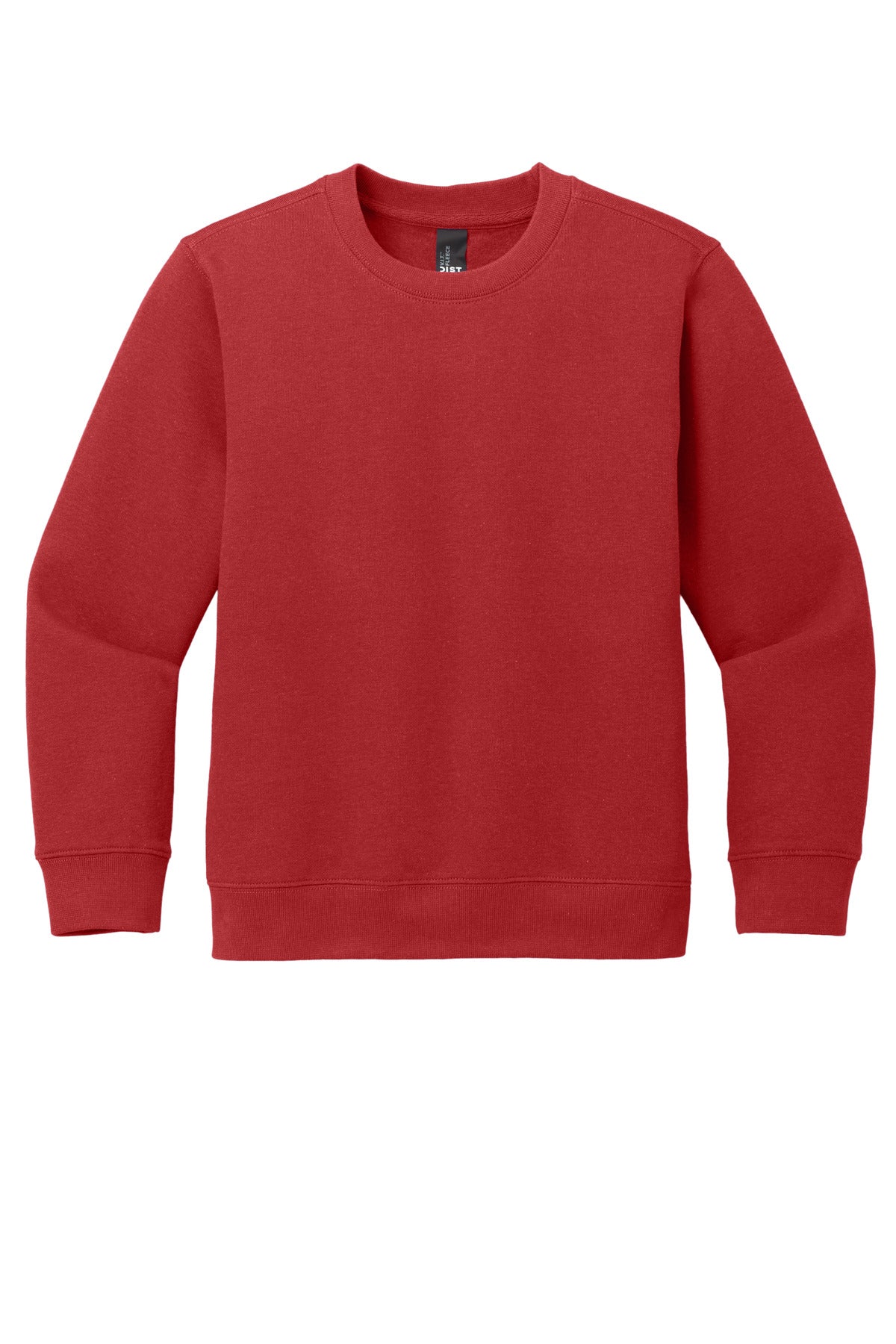 Front View of ClassicRed District Youth V.I.T. Fleece Crew DT6104Y