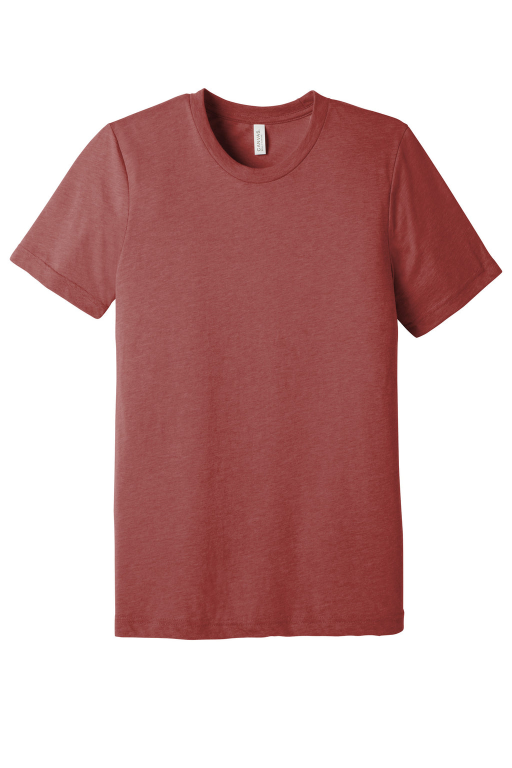 Front View of Clay TB BELLA+CANVAS Unisex Triblend Short Sleeve Tee. BC3413
