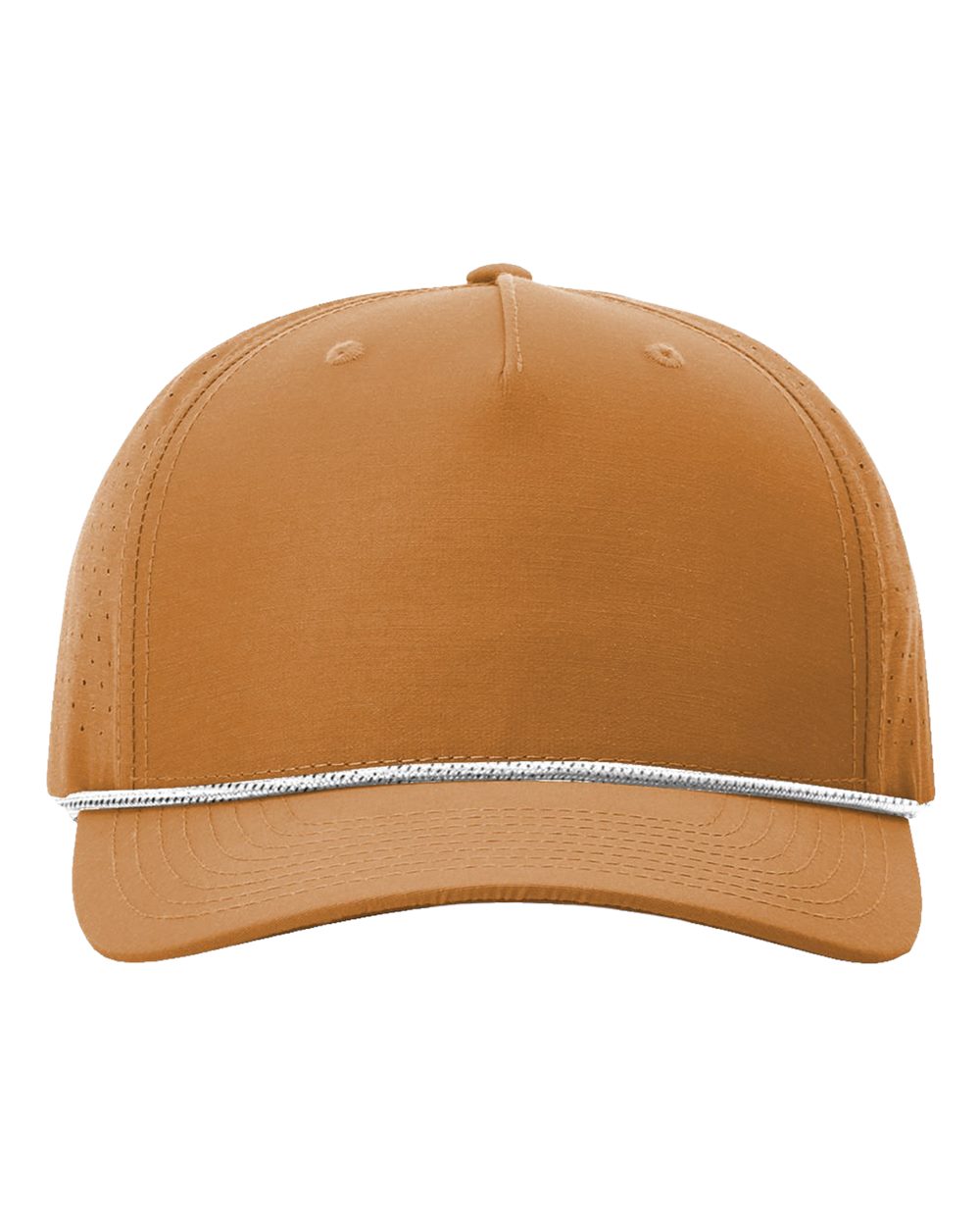 Front View of Clay/ White-Black Laser Perf Performance Rope Cap - 355