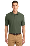 Front View of Clover Green Port Authority Silk Touch Polo K500