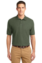 Front View of Clover Green Port Authority Silk Touch Polo K500