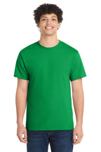 Front View of Clover Green Port & Co Core Cotton Tee. PC54