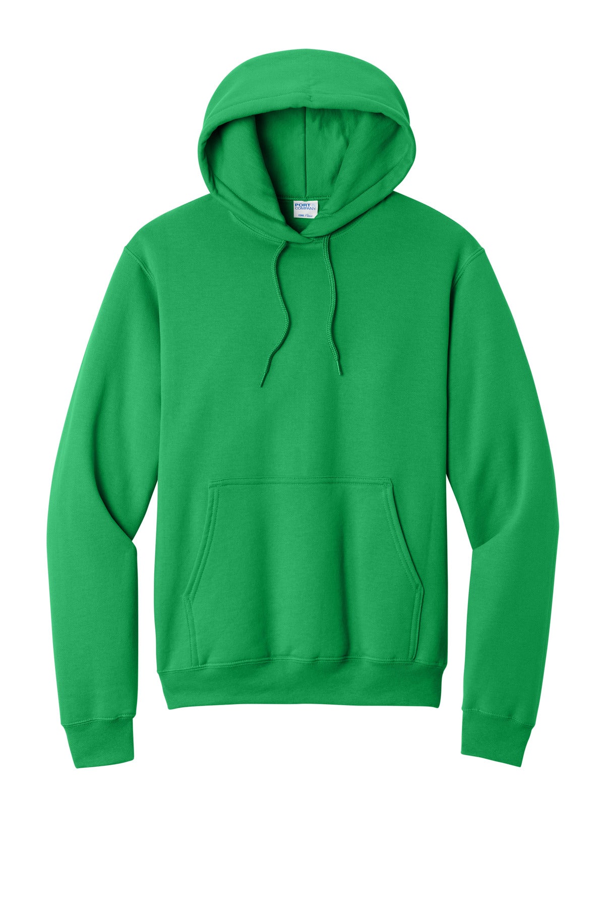 Front View of Clover Green Port & Co Core Fleece Pullover Hooded Sweatshirt. PC78H