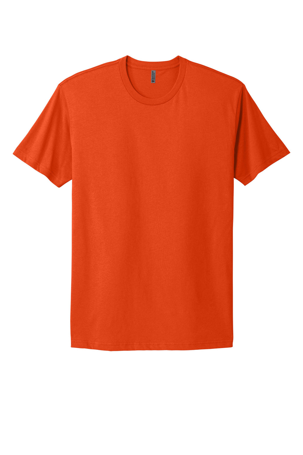 Front View of ClscOrange Next Level Apparel Adult Cotton Tee. NL3600