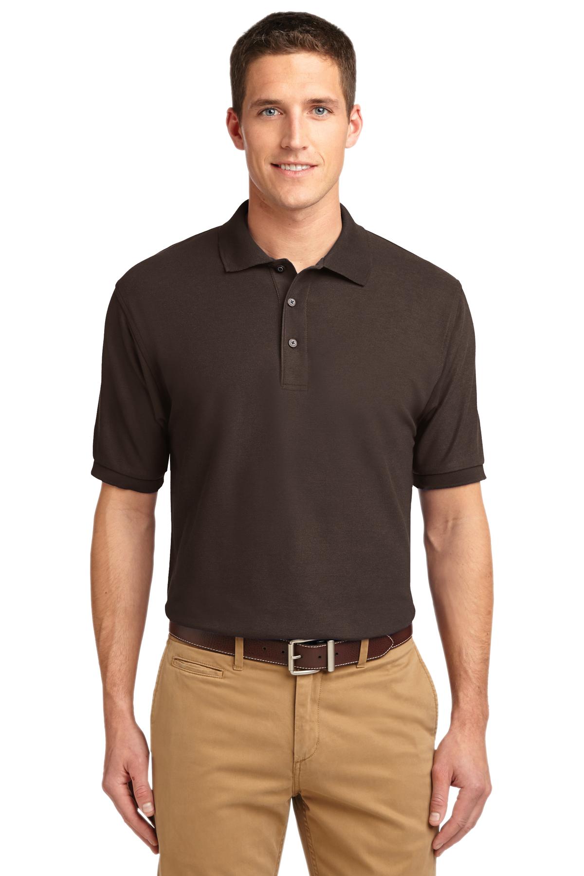 Front View of Coffee Bean Port Authority Silk Touch Polo K500