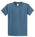 Front View of Colonial Blue Port & Co Essential Tee. PC61