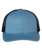 Front View of Columbia Blue/ Black Snapback Trucker Cap - 112