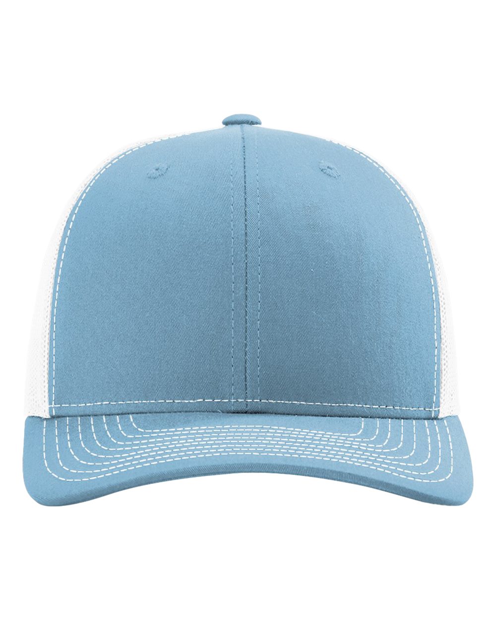 Front View of Columbia Blue/ White Snapback Trucker Cap - 112
