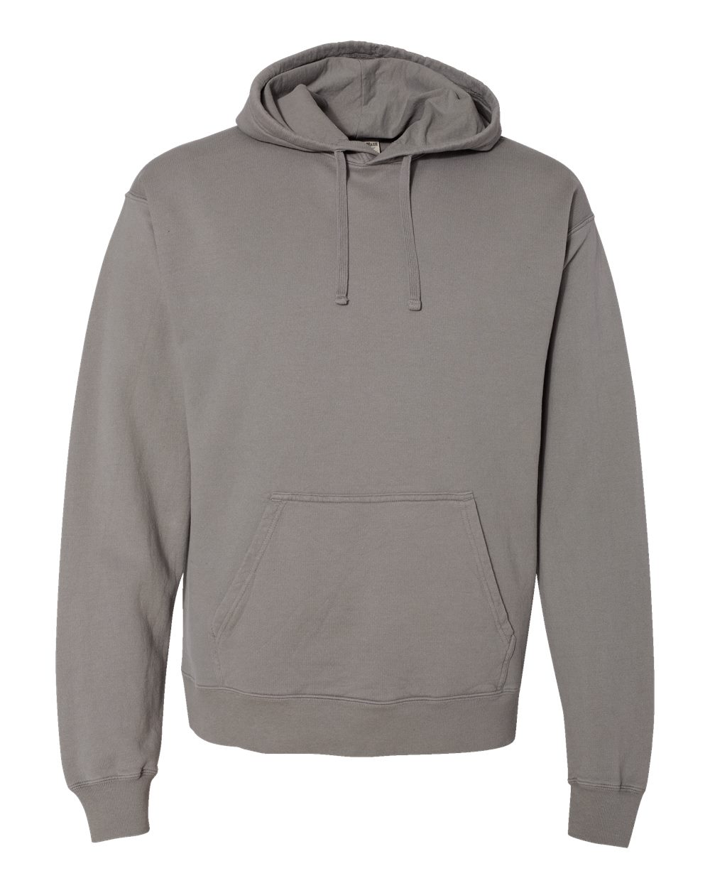 Front View of Concrete Grey Garment-Dyed Hooded Sweatshirt - GDH450