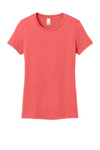 Front View of Coral District Women's Perfect Weight Tee. DM104L