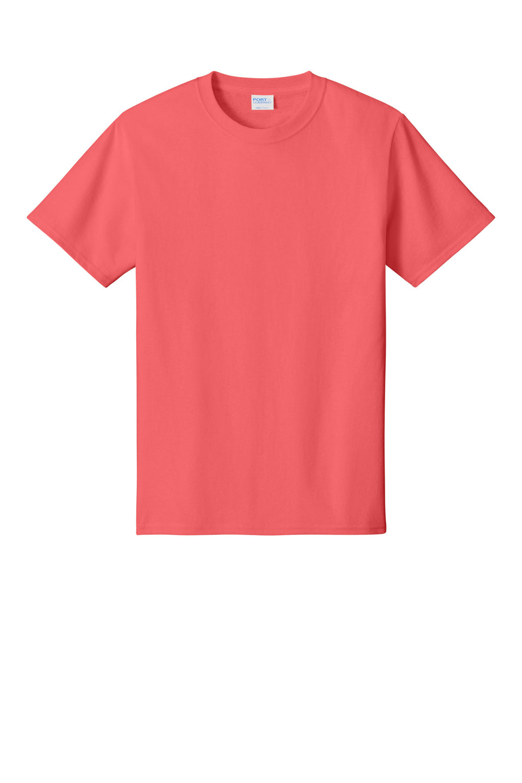 Front View of Coral Port & Co Core Cotton Tee. PC54
