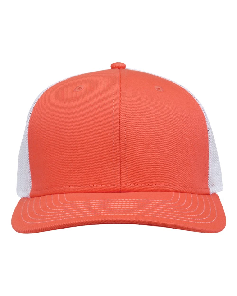 Front View of Coral/ White Everyday Trucker Cap - GB452E
