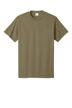 Front View of Coyote Brown Port & Co Core Cotton Tee. PC54