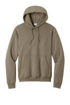 Front View of Coyote Brown Port & Co Core Fleece Pullover Hooded Sweatshirt. PC78H