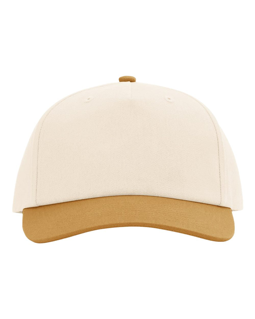 Front View of Cream/ Wheat Five-Panel Gramps Cap - 356