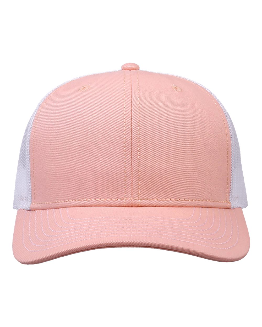 Front View of Creamsicle Pink/ White Everyday Trucker Cap - GB452E