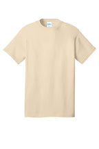 Front View of Creme Port & Co Core Cotton Tee. PC54