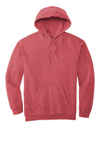 Front View of Crimson COMFORT COLORS Ring Spun Hooded Sweatshirt. 1567