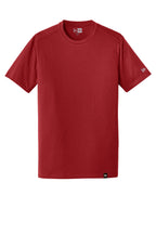 Front View of Crimson New Era Heritage Blend Crew Tee. NEA100