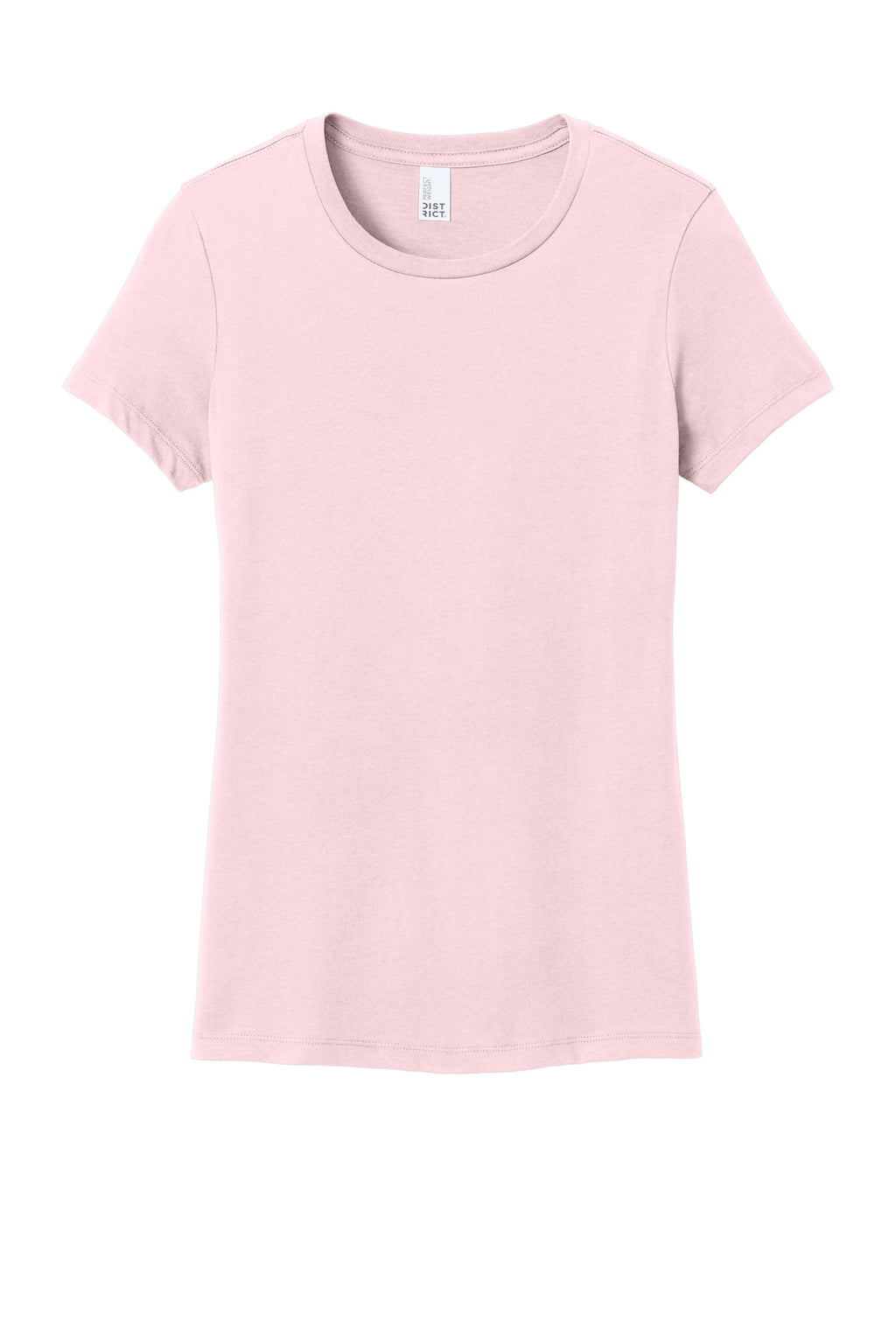 Front View of CrnationPk District Women's Perfect Weight Tee. DM104L