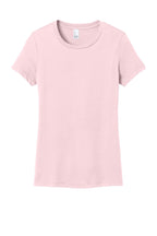 Front View of CrnationPk District Women's Perfect Weight Tee. DM104L