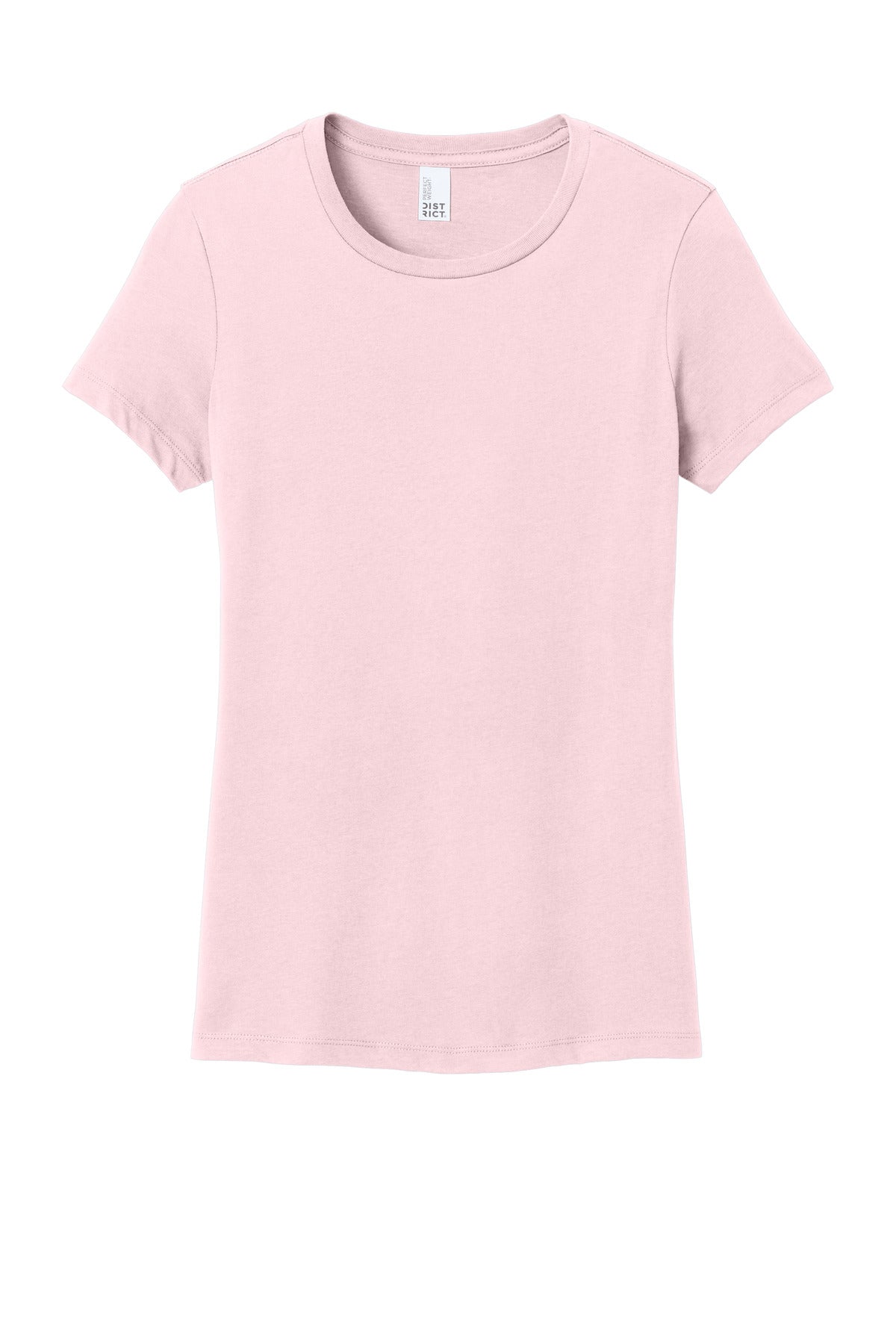 Front View of CrnationPk District Women's Perfect Weight Tee. DM104L