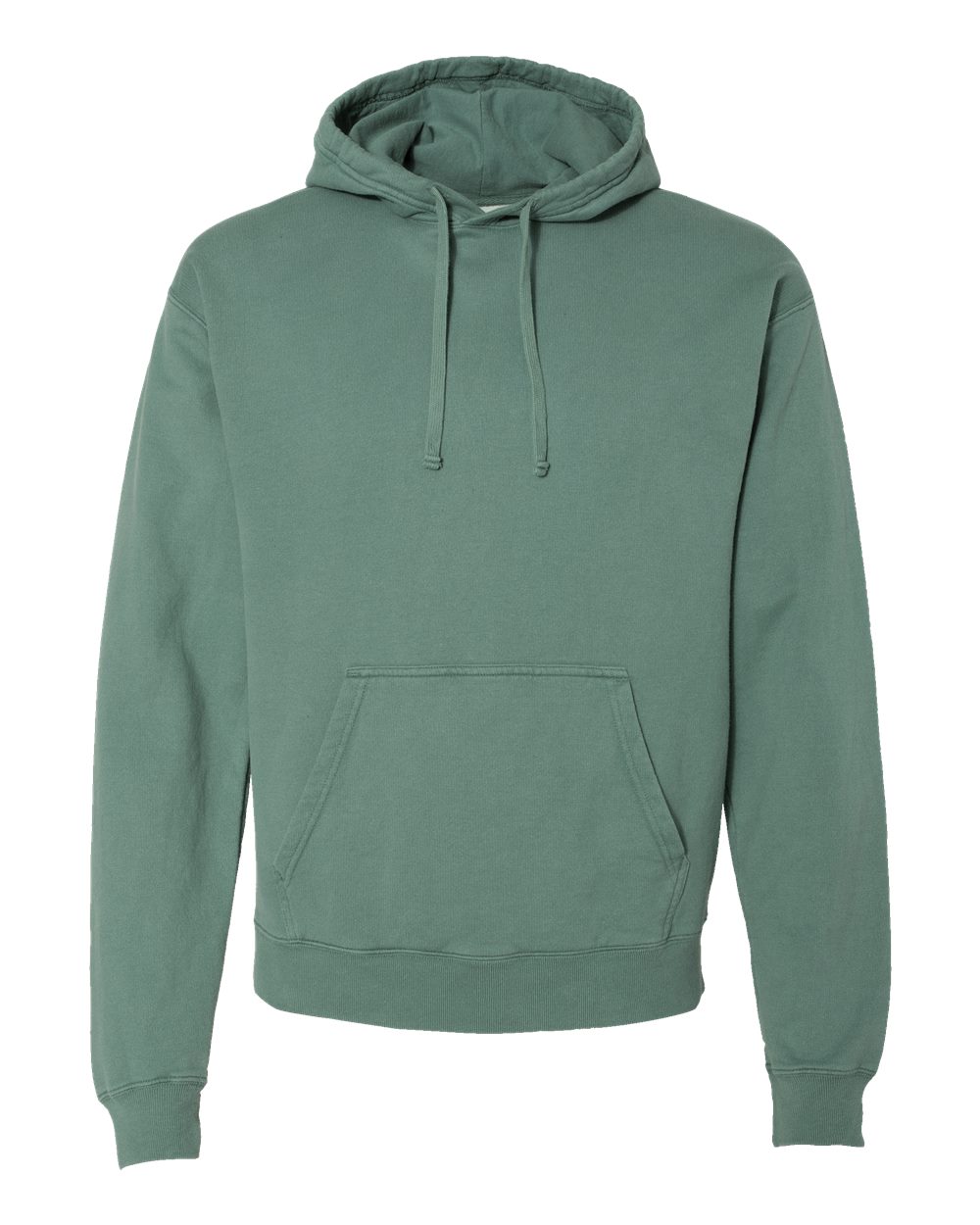 Front View of Cypress Green Garment-Dyed Hooded Sweatshirt - GDH450