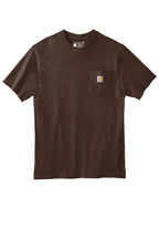 Front View of Dark Brown Carhartt Workwear Pocket Short Sleeve T-Shirt. CTK87